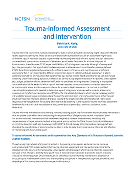 Screening and Assessment - Trauma-Informed Care in Behavioral Health  Services - NCBI Bookshelf